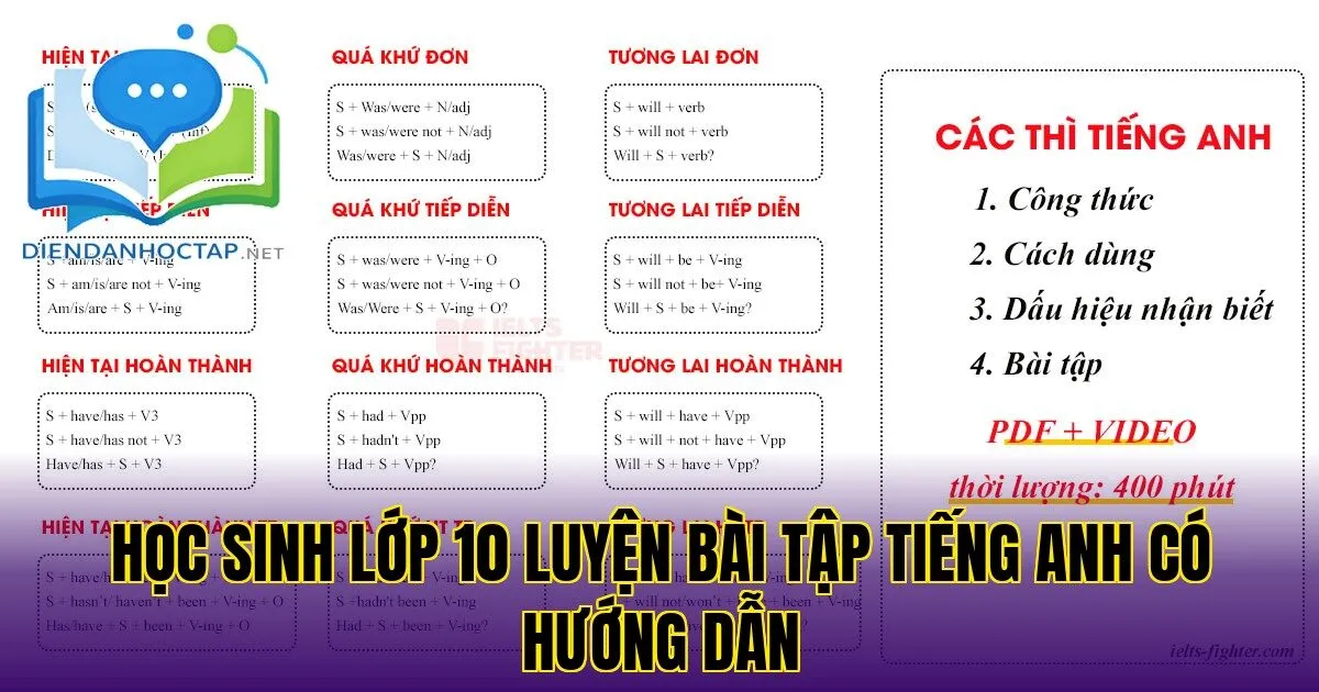 Học sinh lớp 10 luyện bài tập tiếng Anh có hướng dẫn
