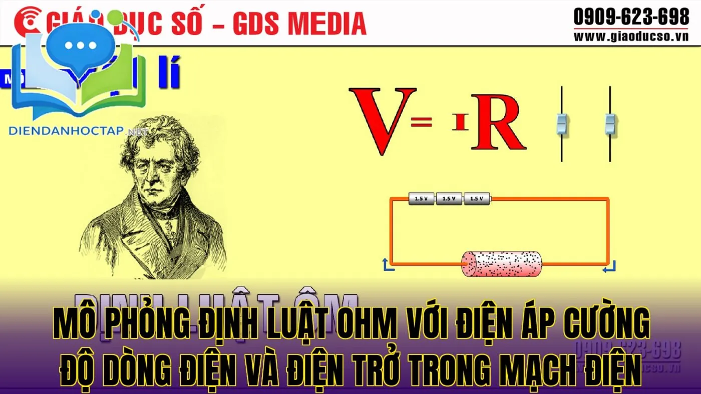 Mô phỏng định luật Ohm với điện áp cường độ dòng điện và điện trở trong mạch điện