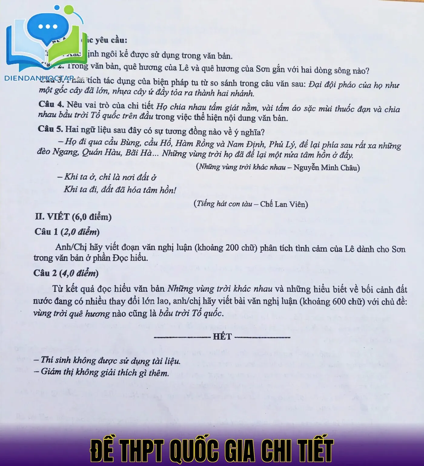 Đề THPT Quốc Gia Chi Tiết