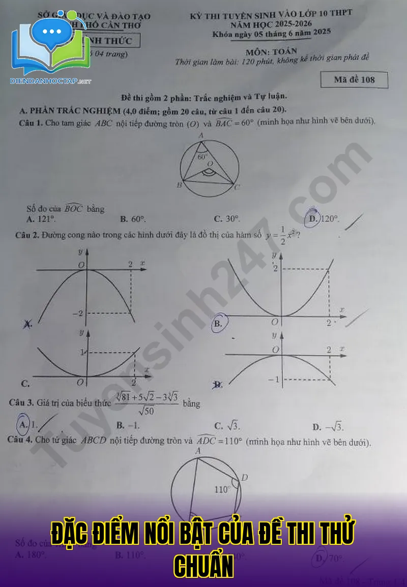Đặc điểm nổi bật của đề thi thử chuẩn