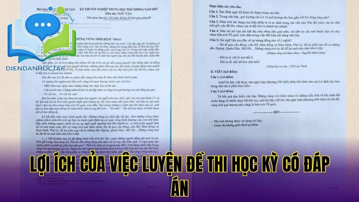 Lợi ích của việc luyện đề thi học kỳ có đáp án