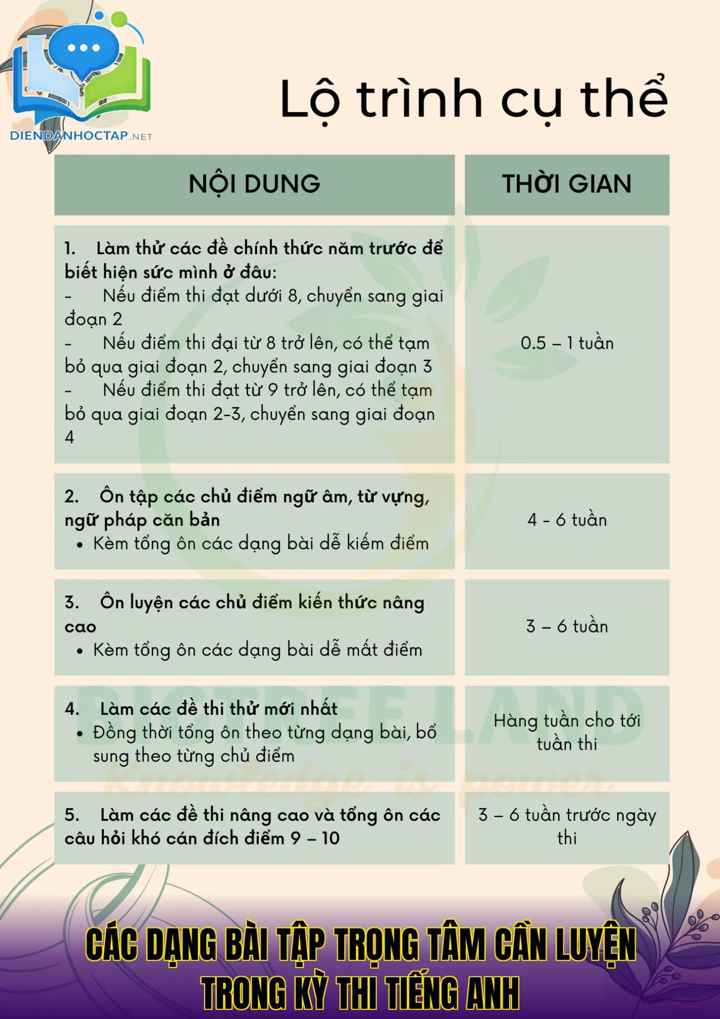 Các dạng bài tập trọng tâm cần luyện trong kỳ thi tiếng Anh
