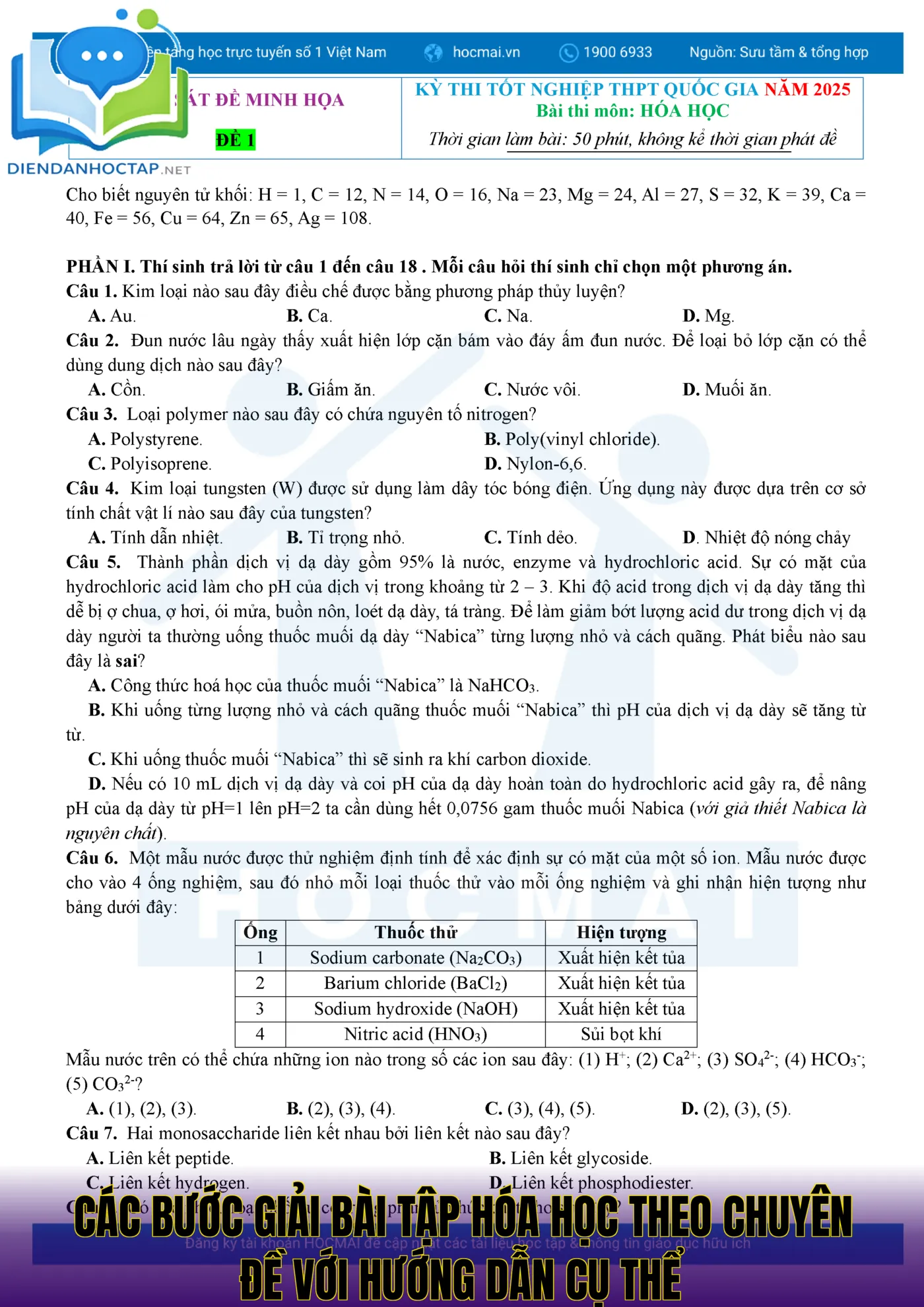 Các bước giải bài tập hóa học theo chuyên đề với hướng dẫn cụ thể