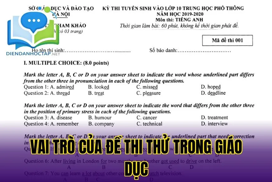 Vai trò của đề thi thử trong giáo dục